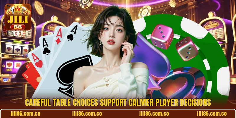 Careful table choices support calmer player decisions
