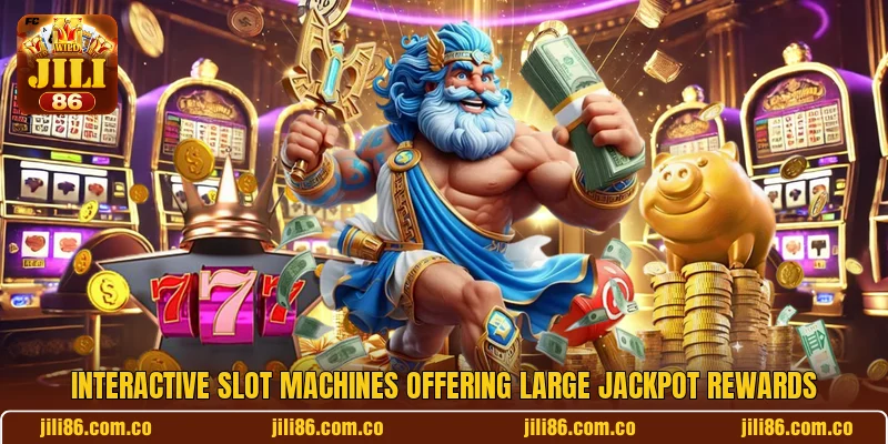 Interactive slot machines offering large jackpot rewards
