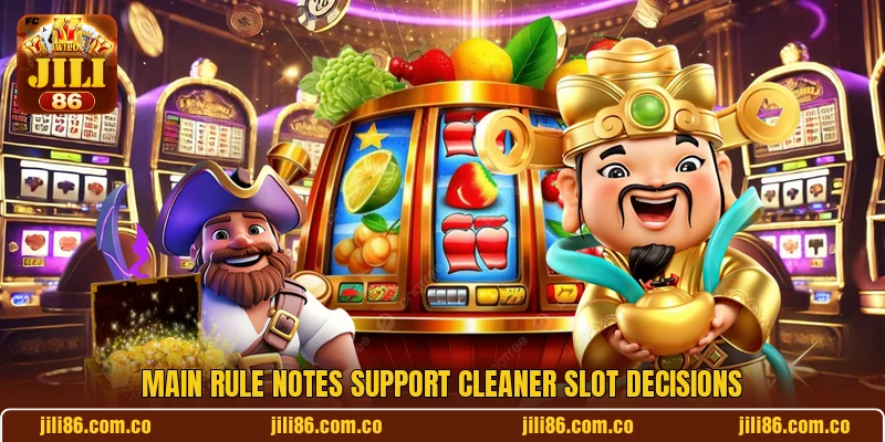 Main rule notes support cleaner slot decisions Main rule notes support cleaner slot decisions