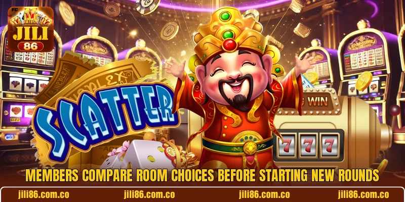Members compare room choices before starting new rounds