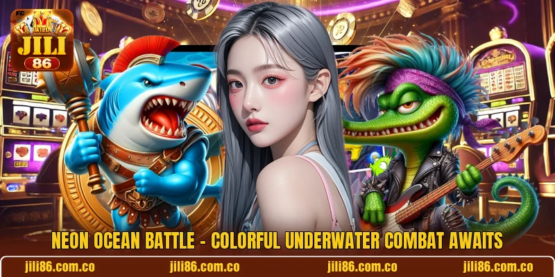 Neon Ocean Battle - Colorful Underwater Combat Awaits