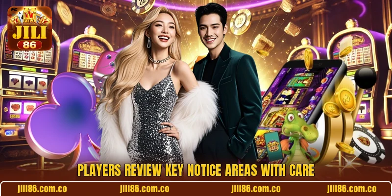 Players review key notice areas with care Players review key notice areas with care