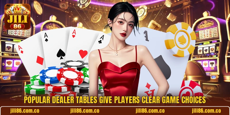 Popular dealer tables give players clear game choices Popular dealer tables give players clear game choices