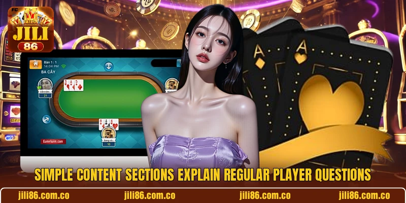 Simple content sections explain regular player questions